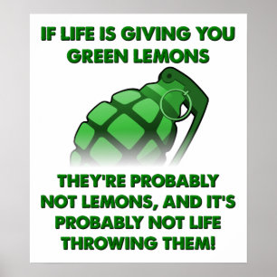 Lustiges Poster Grüne Zitronen