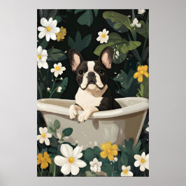 Lustiges Poster mit Französischer Bulldogge in der