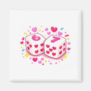 Lustiges Preppy 67 Valentinstag Six Seven Würfel 6 Magnet