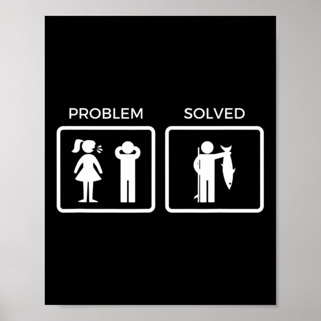 Lustiges Problem Gelöst Angeln  Poster (Vorne)
