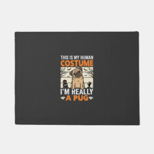 Lustiges Pug Halloween Kostümdesign für Menschen Fußmatte