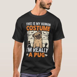 Lustiges Pug Halloween Kostümdesign für Menschen T-Shirt