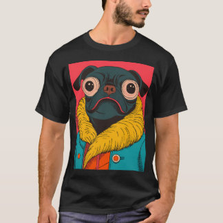 Lustiges Pug-Porträt Buntes Tier Mode Kunst Ant T-Shirt