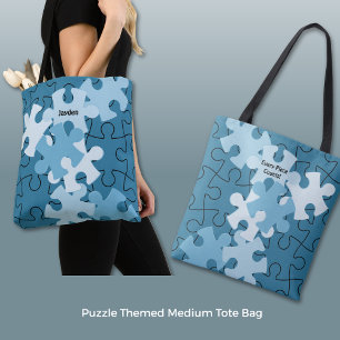 Lustiges Puzzle mit individuellem Namen & Motto Bl Tasche
