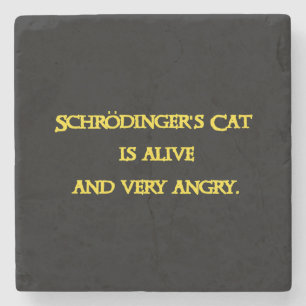 Lustiges Quanten-Dilemma - Schrödingers Katze ist Steinuntersetzer