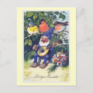 "Lustiges Quartett" Vintage German Postkarte