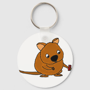 Lustiges Quokka, das Selfie nimmt Schlüsselanhänger
