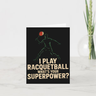 Lustiges Racquetball-Superkraft-Retroplakat sagt F Karte