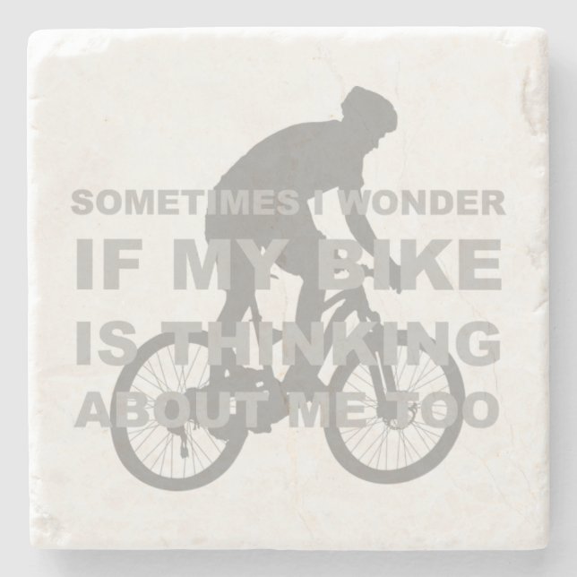 Lustiges radfahrenfahrrad, das an mich zu lustig steinuntersetzer (Vorderseite)