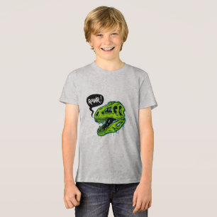 Lustiges RAWR T-Rex Jungen T-Shirt - Grüner Dinosa Tri-Blend Shirt