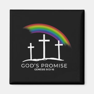 Lustiges Regenbogen-Christus-Kreuz - Christliches Magnet