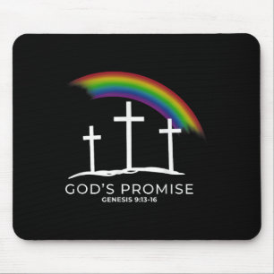 Lustiges Regenbogen-Christus-Kreuz - Christliches Mousepad