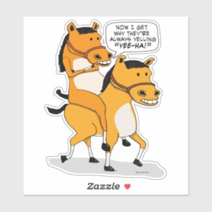 Lustiges Reiten-Pferd Aufkleber