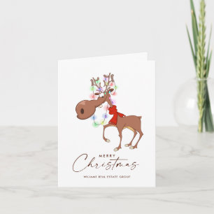 Lustiges Rentier Frohe Weihnachten Firmen-Gruß