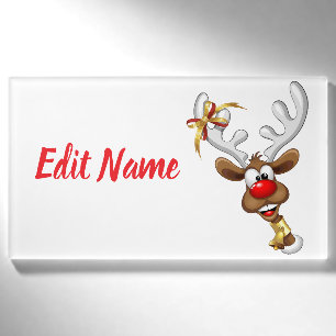 Lustiges Rentier-Gucken Weihnachten Meme Namenschild