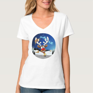 Lustiges Rentier-Gucken Weihnachten Meme T-Shirt