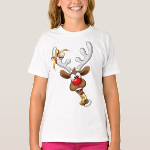 Lustiges Rentier-Gucken Weihnachten Meme T-Shirt