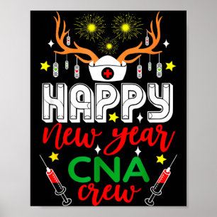 Lustiges Rentier-Horn Krankenschwester Weihnachten Poster