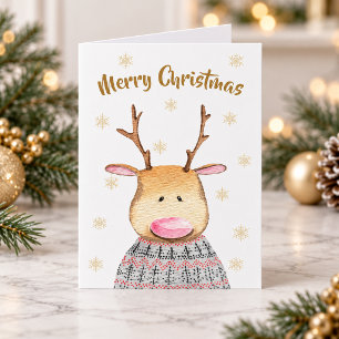 Lustiges Rentier Modern Frohe Weihnachten