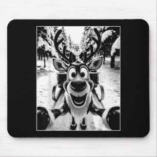 Lustiges Rentier-Selfie-Santa-Schlitten-Weihnachte Mousepad