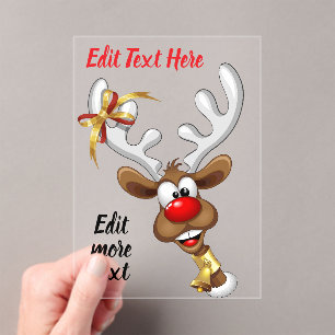 Lustiges Rentier-Spionier-Weihnachts-Meme Acryleinladungen
