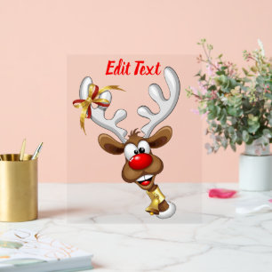Lustiges Rentier-Spionier-Weihnachts-Meme Acrylschild