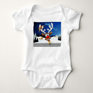 Lustiges Rentier-Spionier-Weihnachts-Meme Baby Strampler