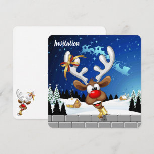 Lustiges Rentier-Spionier-Weihnachts-Meme Einladung