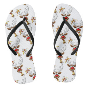 Lustiges Rentier-Spionier-Weihnachts-Meme Flip Flops