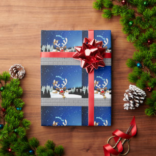 Lustiges Rentier-Spionier-Weihnachts-Meme Geschenkpapier