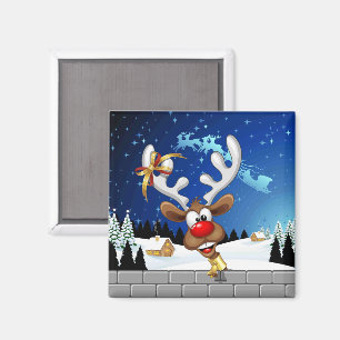 Lustiges Rentier-Spionier-Weihnachts-Meme Magnet