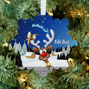 Lustiges Rentier-Spionier-Weihnachts-Meme Ornament Karte