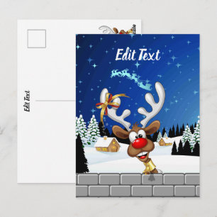 Lustiges Rentier-Spionier-Weihnachts-Meme Postkarte