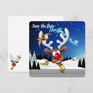 Lustiges Rentier-Spionier-Weihnachts-Meme Save The Date