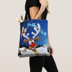 Lustiges Rentier-Spionier-Weihnachts-Meme Tasche