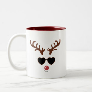 Lustiges Rentier Weihnachten Winter Familie Süßes Zweifarbige Tasse