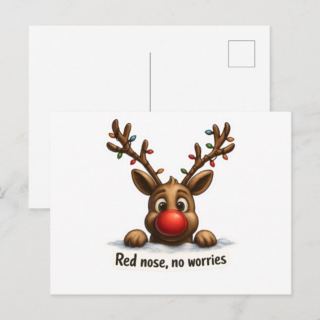 🎄 Lustiges Rentier-Weihnachtskarte 🦌✨ Postkarte (Vorne/Hinten)