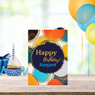 Lustiges Retro-80er-Happy-Birthday-Abstract-Person Karte