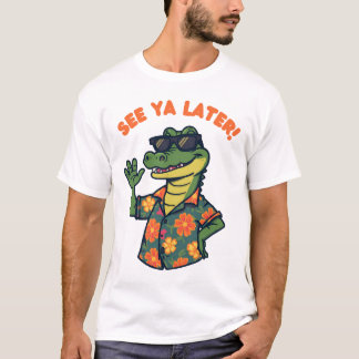 Lustiges Retro Alligator Bis Bald  T-Shirt