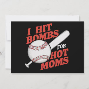 Lustiges Retro-Baseball Ich Schlage Bomben Für Hei Einladung