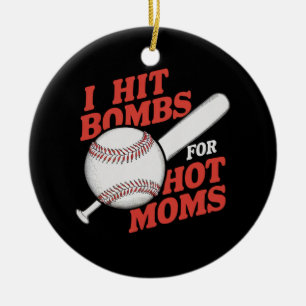 Lustiges Retro-Baseball Ich Schlage Bomben Für Hei Keramik Ornament