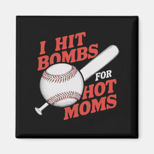 Lustiges Retro-Baseball Ich Schlage Bomben Für Hei Magnet