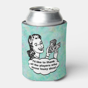 Lustiges Retro Bunco Spieler-Aquarell Dosenkühler
