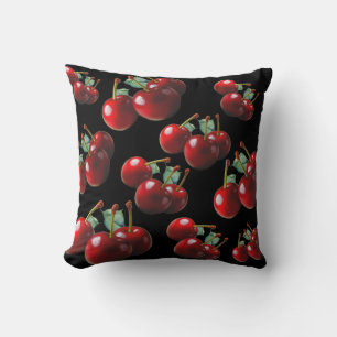 Lustiges Retro-chic rotes Kirschen Kissen