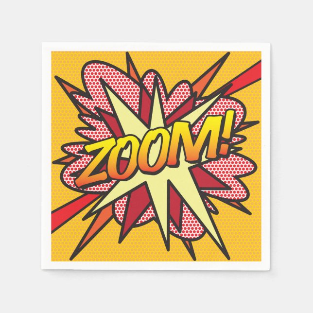 Lustiges Retro-Comic-Book-ZOOM Serviette (Vorderseite)