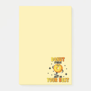 Lustiges Retro-Donut-Motivationszitat Post-it Klebezettel