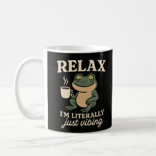 Lustiges Retro-Frosch-Vibing-Ästhetik-Meme-T-Shirt Kaffeetasse