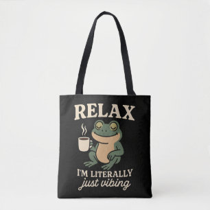 Lustiges Retro-Frosch-Vibing-Ästhetik-Meme-T-Shirt Tasche