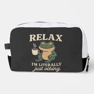 Lustiges Retro-Frosch-Vibing-Ästhetik-Meme-T-Shirt Waschbeutel