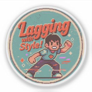 Lustiges Retro-Gamedesign – Mit Stil im Verzug! Aufkleber